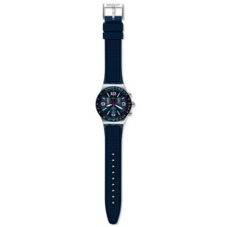 ΡΟΛΟΙ SWATCH  YVS454 SWATCH Blue Grid Chronograph Blue Rubber Strap