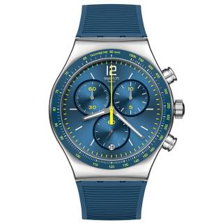 ΡΟΛΟΙ SWATCH YVS482 SWATCH New Irony Deatline Chronograph Blue Rubber Strap