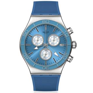 ΡΟΛΟΙ SWATCH YVS485 SWATCH Blue Is All Irony Chronograph Blue Rubber Strap