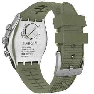 ΡΟΛΟΙ SWATCH  YVS488 SWATCH  Back In Khaki Chronograph Khaki Rubber Strap