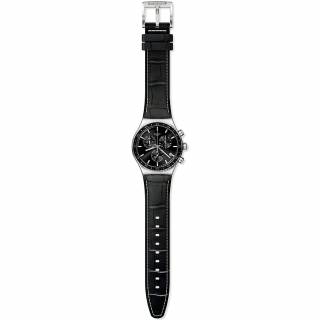 ΡΟΛΟΙ SWATCH YVS495 SWATCH Carbonium Dream  Chronograph Black Leather Strap