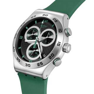 ΡΟΛΟΙ SWATCH  YVS525  SWATCH Carbonic Green Chronograph with Green Rubber Strap