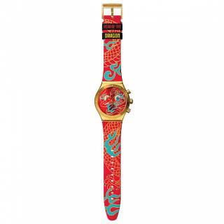 ΡΟΛΟΙ SWATCH  YVZ100 SWATCH New Irony Chronograph Dragon In Motion Multicolor Silicone Strap