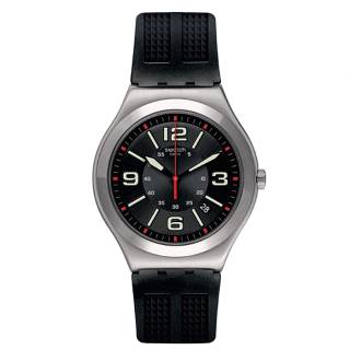 ΡΟΛΟΙ SWATCH  YWS444 SWATCH Black Grid Black Rubber Strap