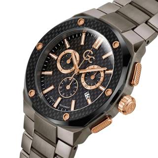 ΡΟΛΟΙ GUESS COLLECTION  Z37002G2MF GUESS Collection Fiber Chronograph Grey Stainless Steel Bracelet